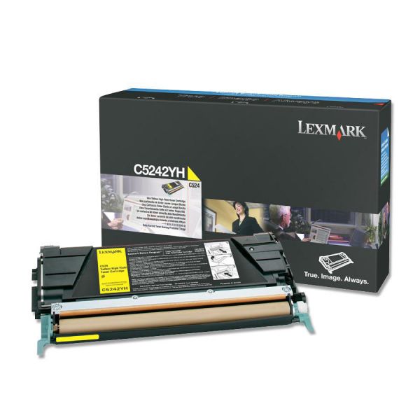 LEXC5242YH Lexmark C5242YH High-Yield Toner, 5000 Page-Yield, Yellow