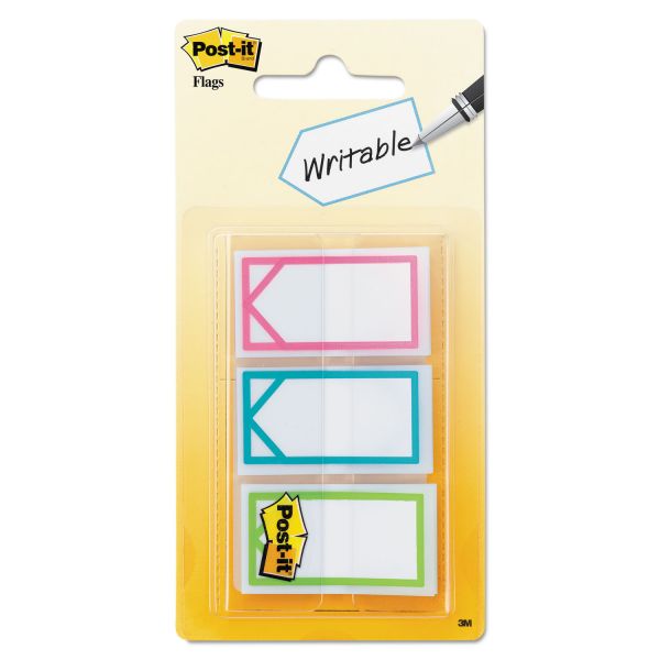MMM682ARROW Post-it Flags Arrow 1" Page Flags, Three Assorted Bright Colors, 60/Pack