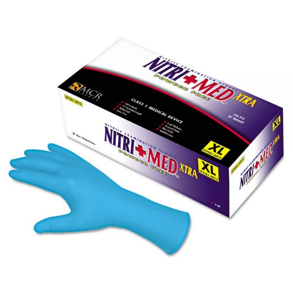 MPG6012L MCR Safety Single-Use Nitrile Gloves, Powder-Free, Large