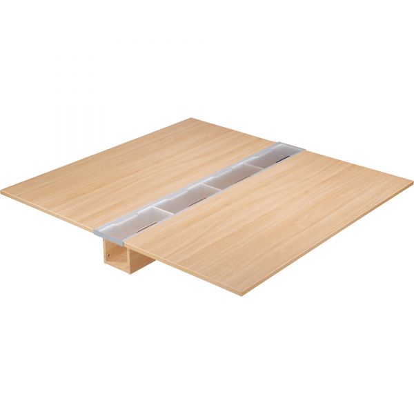 LLR81915 Lorell Concordia Series Latte Laminate Desk Ensemble