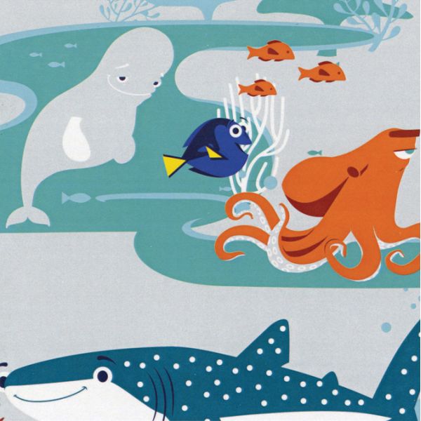 NOTM314132 Disney Finding Dory-Camelot Design Studio 44/45" Cotton D/R