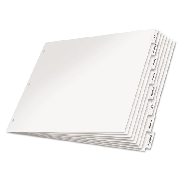 CRD84815 Cardinal Paper Insertable Dividers, 8-Tab, Clear Tab, 11 x 17, 1 Set