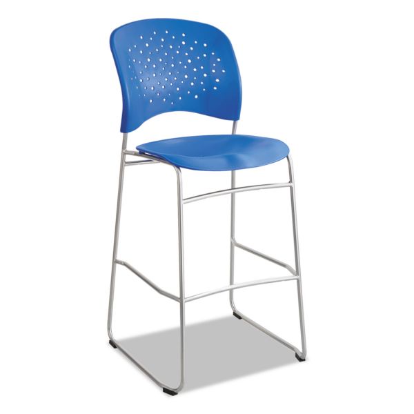 SAF6806LA Safco Rêve Series Bistro Chair, Molded Plastic Back/Seat, Steel Frame, Lapis