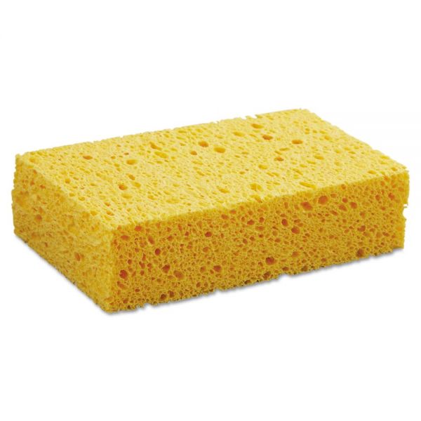BWKCS2 Boardwalk Medium Cellulose Sponge, 3 2/3 x 6 2/25", 1.55" Thick, Yellow, 24/Carton