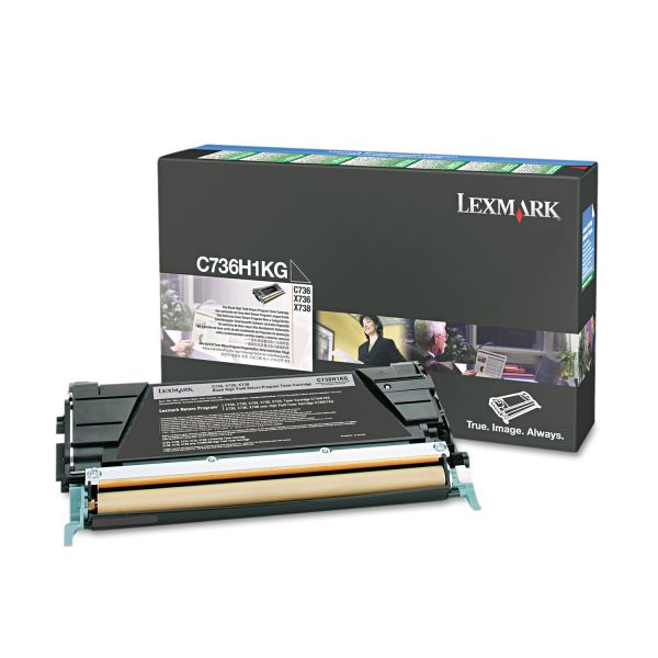 LEXC736H1KG Lexmark C736H1KG High-Yield Toner, 12000 Page-Yield, Black
