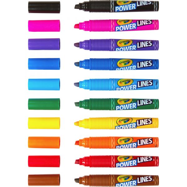 Crayola Powerlines Washable Project Markers w/Scents, Broad Chisel