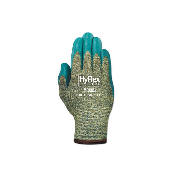 ANS1150110 AnsellPro HyFlex Medium-Duty Assembly Gloves, Blue/Green, Size 10, 12 Pairs