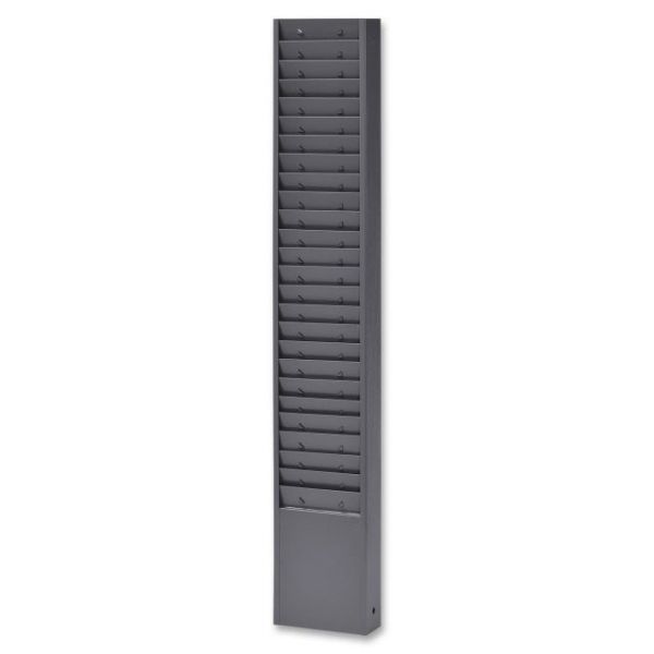 BDY8001 Buddy Products Fixed-Size 25-Pocket Time Card Rack, 7" Pocket, Textured Steel, Gray