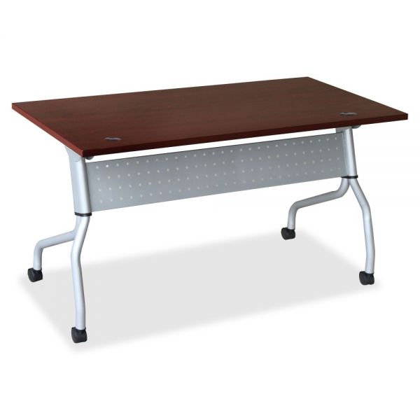 LLR60717 Lorell Mahogany Flip Top Training Table