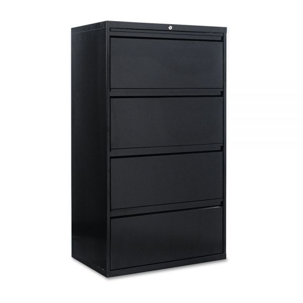 ALELF3054BL Alera Four-Drawer Lateral File Cabinet, 30w x 19-1/4d x 53-1/4h, Black