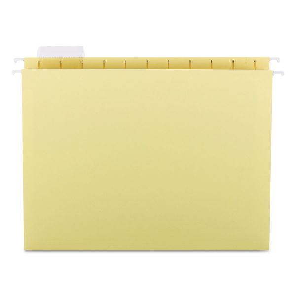 SMD64069 Smead Hanging File Folders, 1/5 Tab, 11 Point Stock, Letter, Yellow, 25/Box