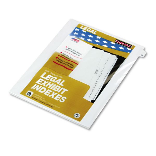 KLF82226 Kleer-Fax 80000 Series Legal Index Dividers, Side Tab, Printed "26", 25/Pack