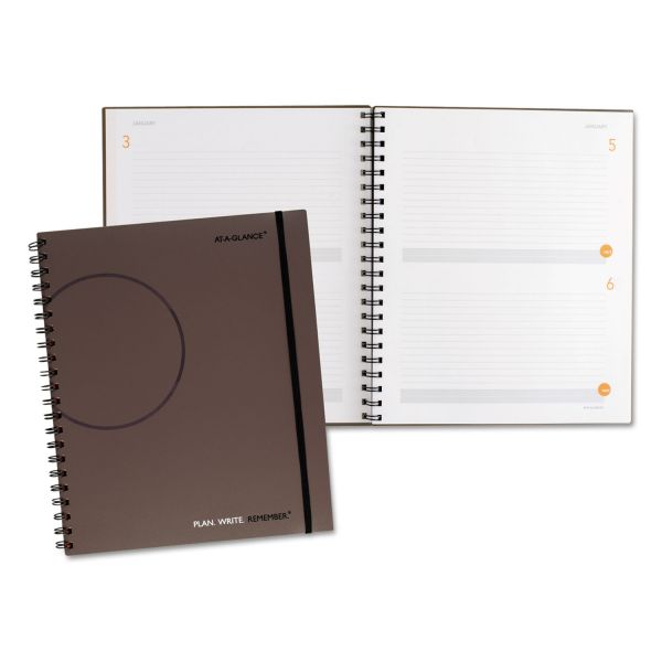 AAG80620430 AT-A-GLANCE Plan. Write. Remember. Planning Notebook Two Days Per Page, 8 3/8 x 11, Gray