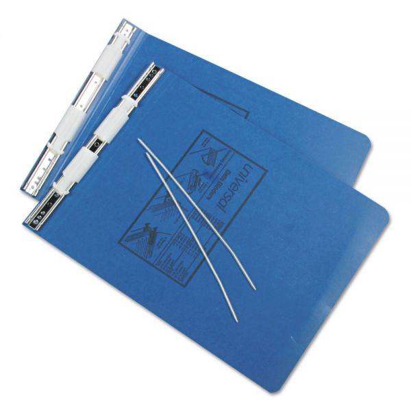 UNV15432 Universal Pressboard Hanging Data Binder, 9-1/2 x 11, Unburst Sheets, Blue