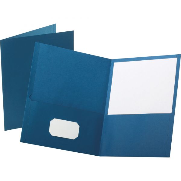 OXF57502 Oxford Twin-Pocket Folder, 100-Sheet Capacity, Blue, 25/Box