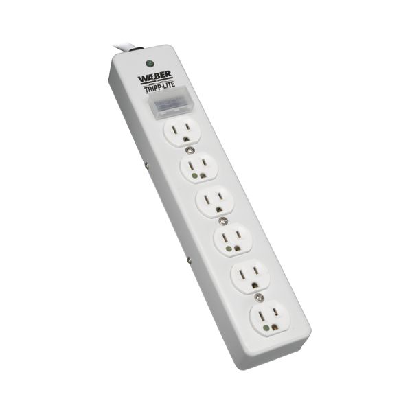 SYNX1198491 Tripp Lite Surge Protector Power Strip Medical Hospital Metal 6 Outlet 15' Cord