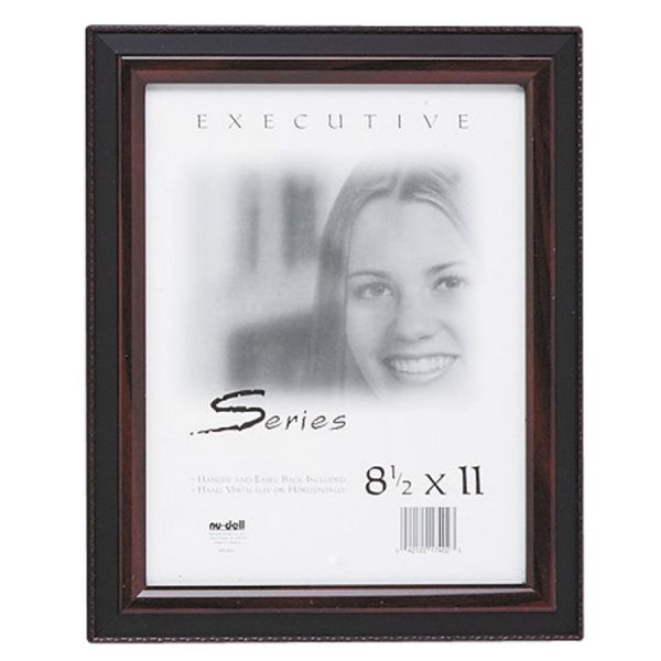 NUD17402 NuDell Executive Document Frame, Plastic, 8-1/2 x 11, Black/Mahogany