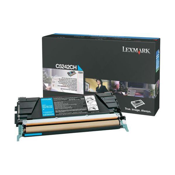 LEXC5242CH Lexmark C5242CH High-Yield Toner, 5000 Page-Yield, Cyan
