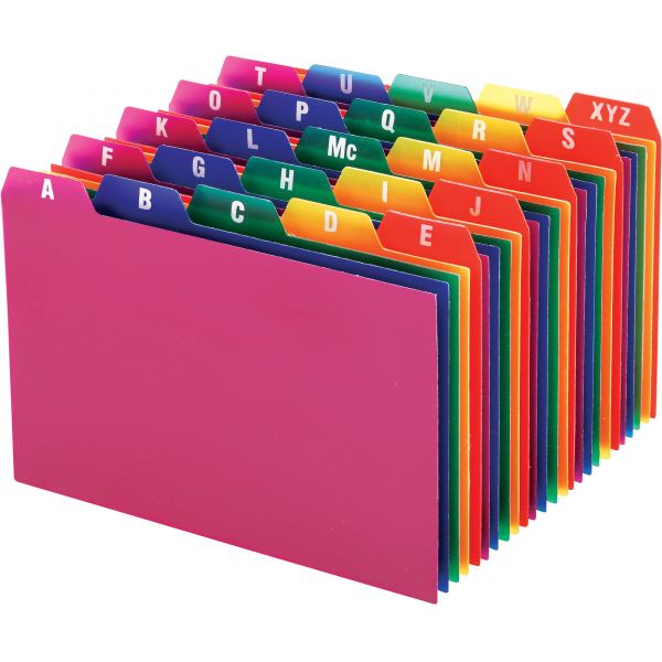 OXF73154 Oxford Card Guides, Alpha, 1/5 Tab, Polypropylene, 4 x 6, 25/Set