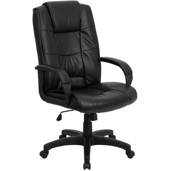 FHFGO5301BBKLEAGG Flash Furniture High Back Leather Executive Office Chair