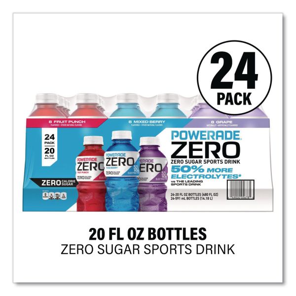 POWERADE Zero Sports Drink, Assorted Flavors, 20 oz, 24/Carton ...
