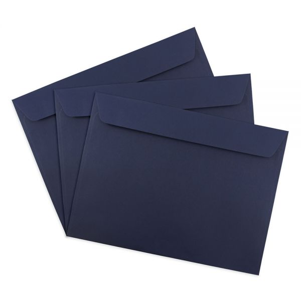 JAM Paper Open-End 9" x 12" Envelopes, Gummed Seal, Navy Blue, Pack Of ...