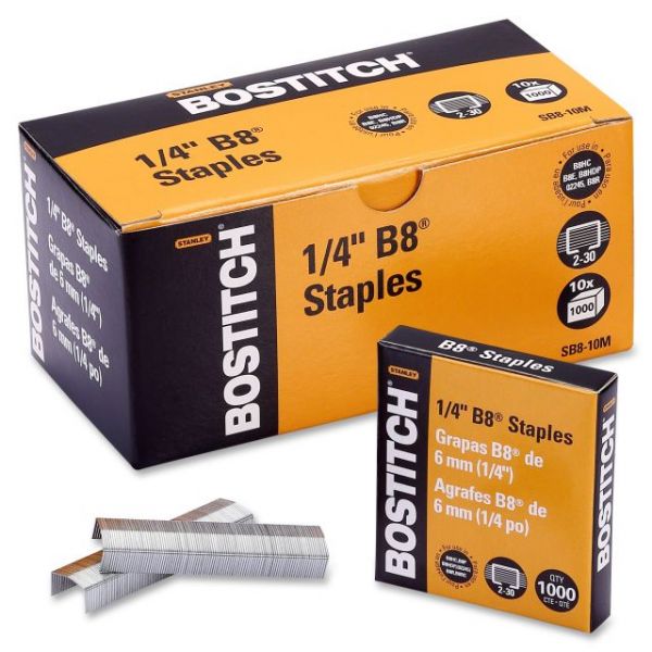 BOSSB810M Stanley-Bostitch B8 PowerCrown 1/4" Staples