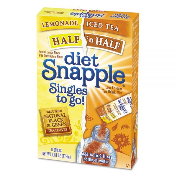 JLS33620 diet Snapple Iced Tea Singles To-Go, Diet Lemonade/Iced Tea, 0.61 oz Stick, 72 sticks
