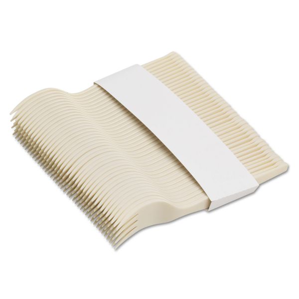 DXESSF11B Dixie SmartStock Plastic Cutlery Refill, Forks, 6 1/2", Beige, 40/Pack, 24 Packs/Case