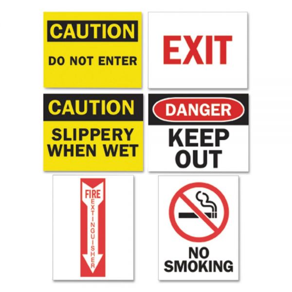 TFIP1949TA Tarifold, Inc. Magneto Safety Sign Inserts, Six Assorted Messages, 8 3/4 x 11 1/4, 12/Pack