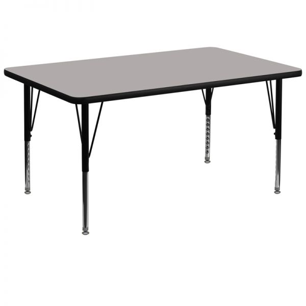 FHFXUA3672RECGYHPGG Flash Furniture Height Adjustable Rectangular Activity Table