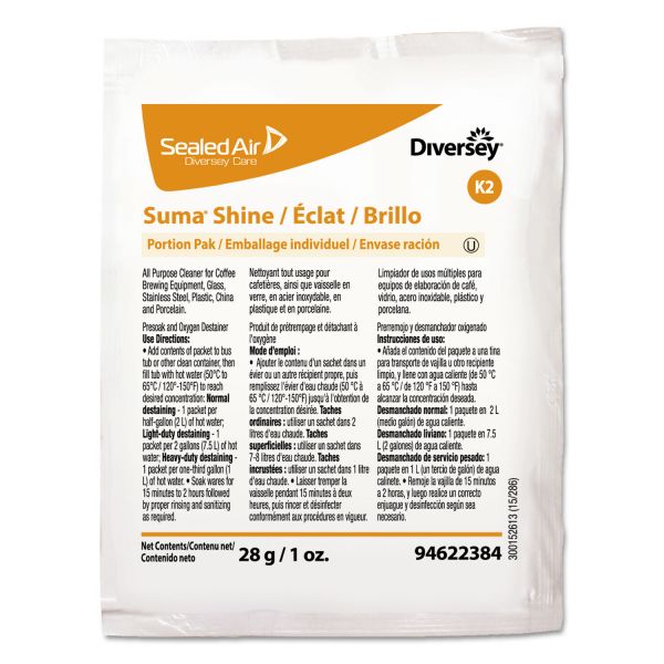 DVO94622384 Diversey Suma Shine Portion Pak, Powder, 100 per carton