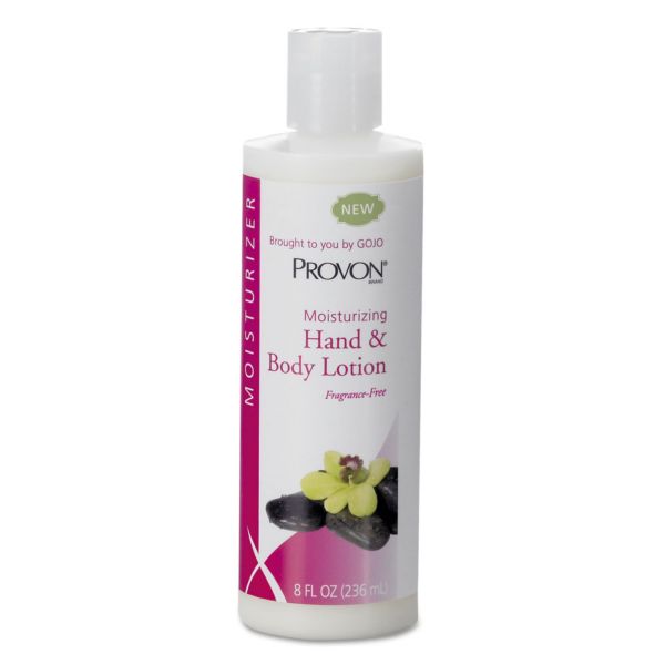 GOJ433448 GOJO Moisturizing Hand & Body Lotion, 8oz Squeeze Bottle, Fragrance-Free, 48/Ctn