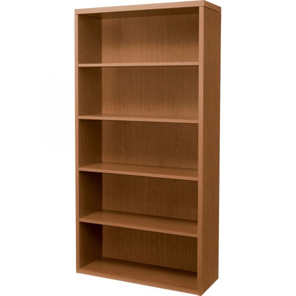 HON11555AXHH HON Valido 11500 Series Bookcase, Five-Shelf, 36w x 13-1/8d x 71h, Bourbon Cherry