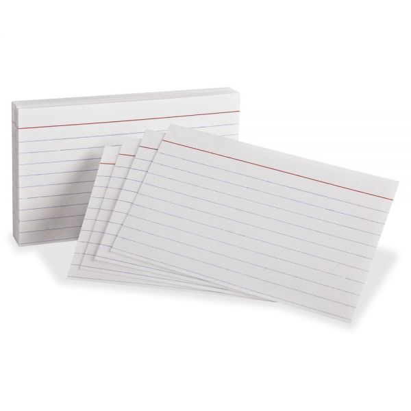 OXF10001 Oxford Red Margin Ruled Index Cards