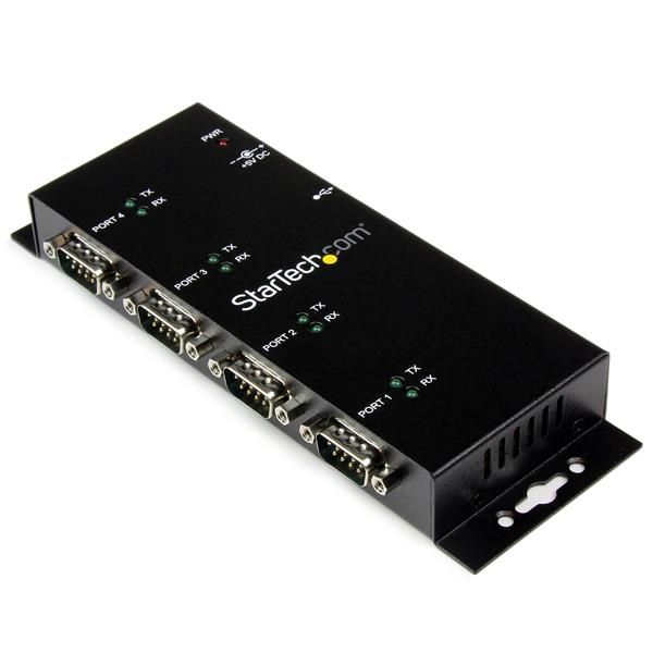 SYNX3360872 StarTech.com USB to Serial Adapter Hub - 4 Port - Industrial - Wall Mount - Din Rail - COM Port Retention - FTDI USB Serial