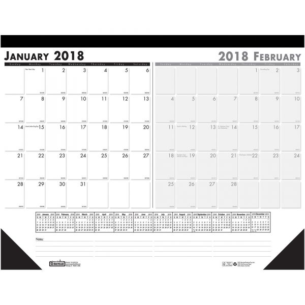 HOD1346 House of Doolittle Compact Two-Month Desk Pad Calendar