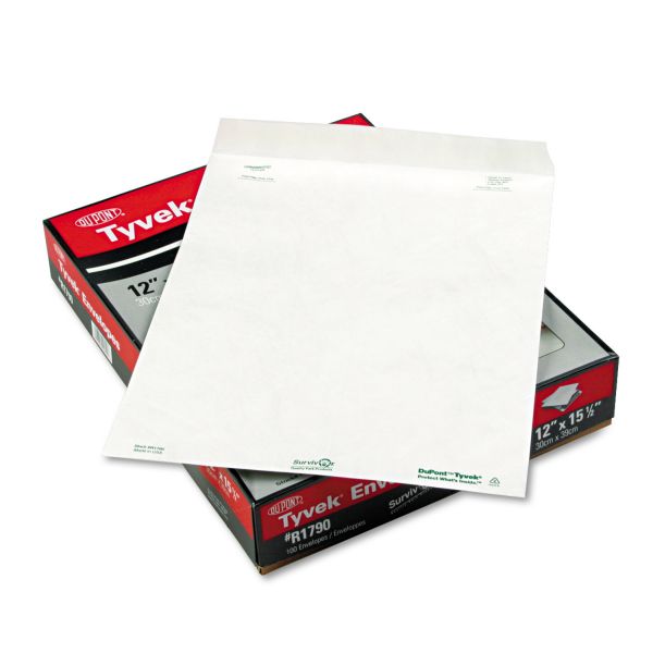 QUAR1790 Survivor Tyvek Mailer, 12 x 15 1/2, White, 100/Box