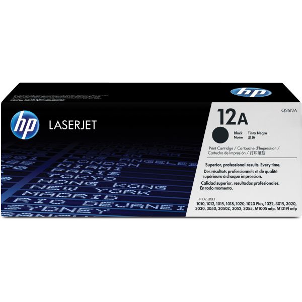 HEWQ2612A HP 12A, (Q2612A) Black Original LaserJet Toner Cartridge