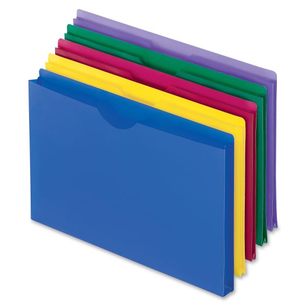 PFX50993 Pendaflex Expanding File Jackets, Legal, Poly, Blue/Green/Purple/Red/Yellow, 5/Pack