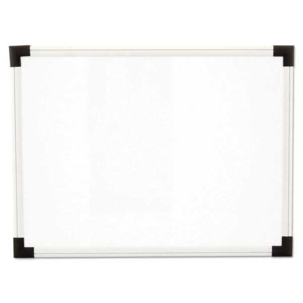 Universal Dry Erase Board, Melamine, 24 x 18, White, Black/Gray, Aluminum/Plastic Frame