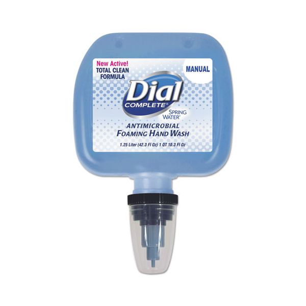 DIA13441CT Dial Professional Antimicrobial Foaming Hand Wash, Spring Water Scent, 1.25 L Cartridge, 3/Carton