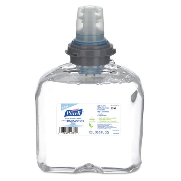 GOJ539802 PURELL Instant Hand Sanitizer Nourishing Foam, 1200mL Refill, 2/Carton