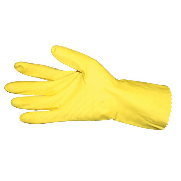 IMP8449S Impact Flock Lined Latex Gloves, Yellow, Small, 1 Dozen