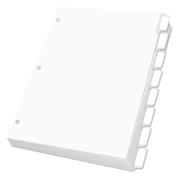 OXF11315 Oxford Custom Label Dividers with Self-Stick Tab Labels, 8-Tab, White Tab, Letter, 5 Sets