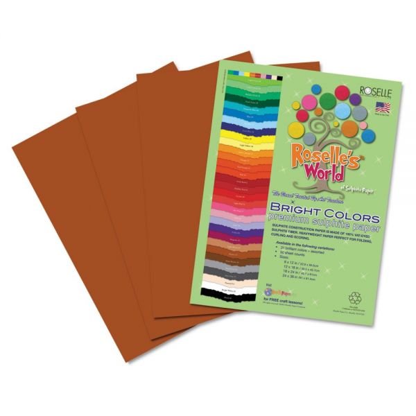 RLP71302 Roselle Premium Sulphite Brown Construction Paper