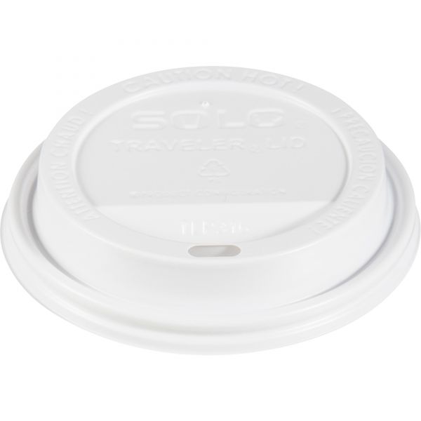 Solo Cup Traveler Dome Coffee Cup Lids, 1024 oz Size, Plastic, White