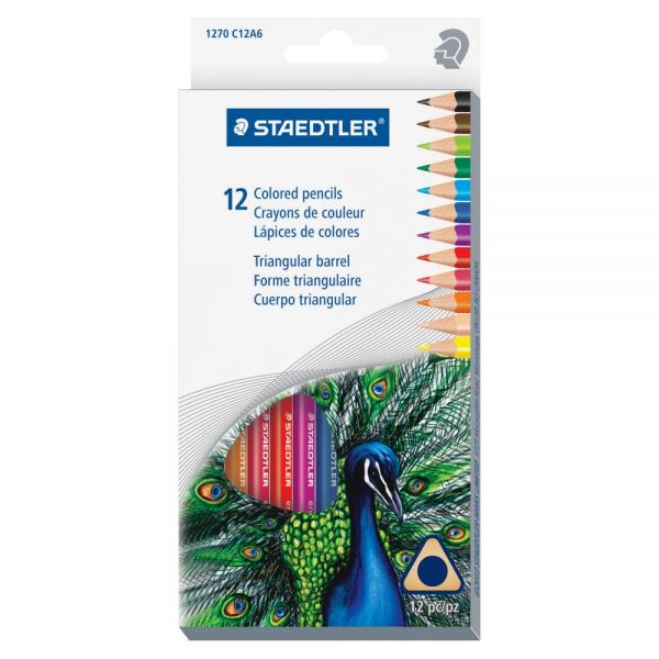 STD1270C12A6 Staedtler 1270 Triangular Colored Pencils
