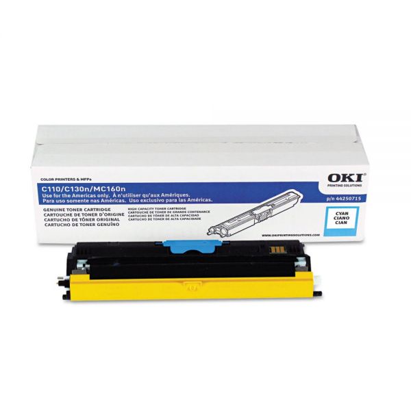 OKI44250715 Oki 44257015 Toner, 2500 Page-Yield, Cyan
