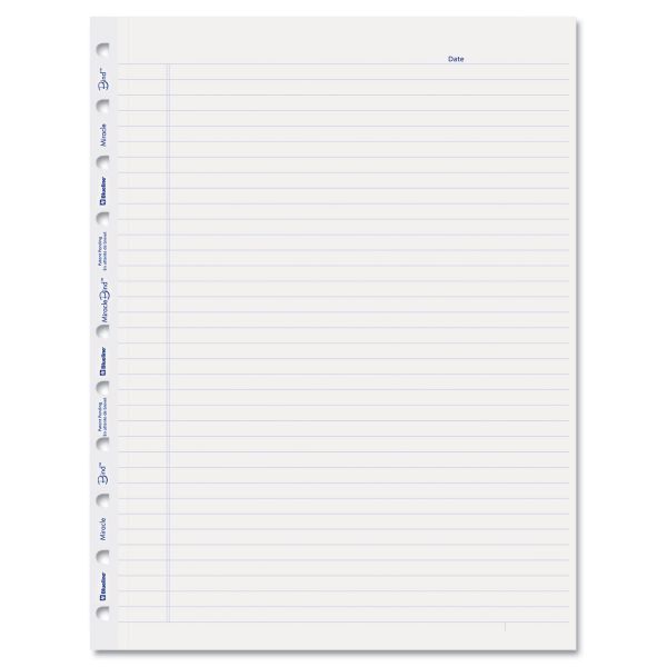 REDAFR11050R Blueline MiracleBind Ruled Paper Refill Sheets, 11 x 9-1/16, White, 50 Sheets/Pack